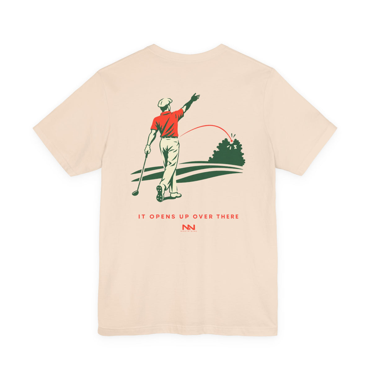 Golf Swing Retro Illustration Tee | Member.Guest. logo front