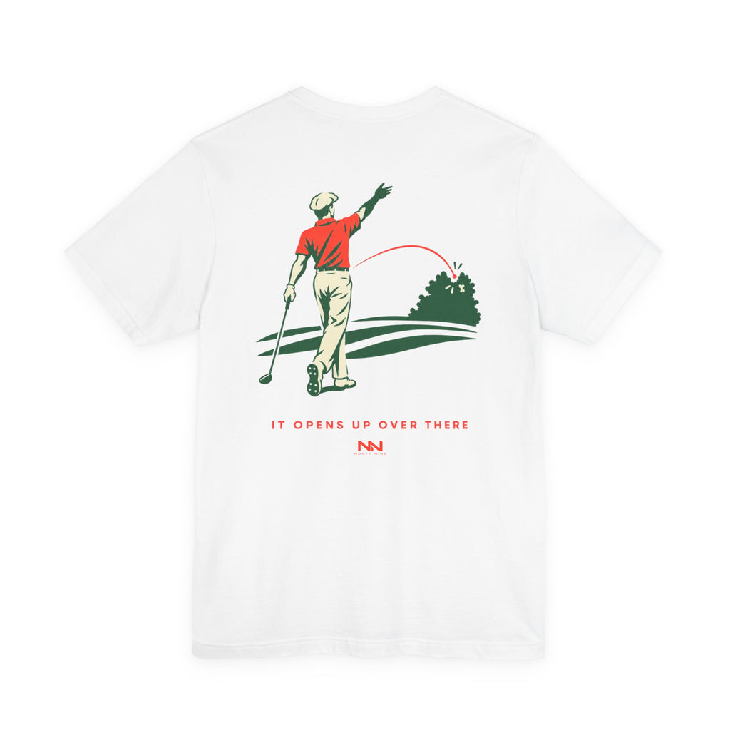 Golf Swing Retro Illustration Tee | Member.Guest. logo front