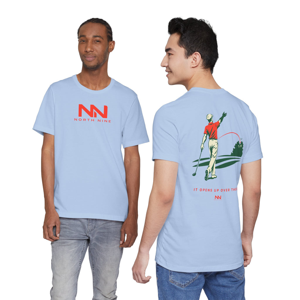 Golf Swing Retro Illustration Tee | Member.Guest. logo front