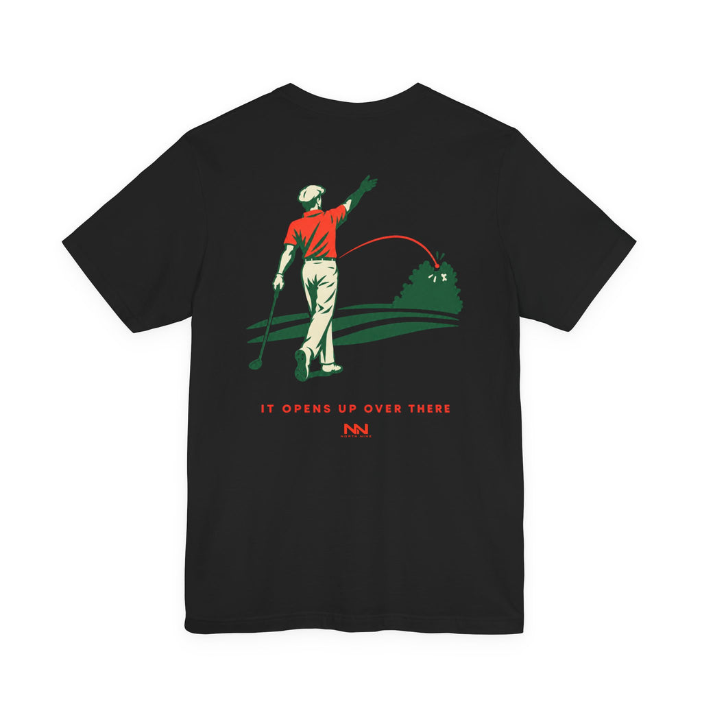 Golf Swing Retro Illustration Tee | Member.Guest. logo front