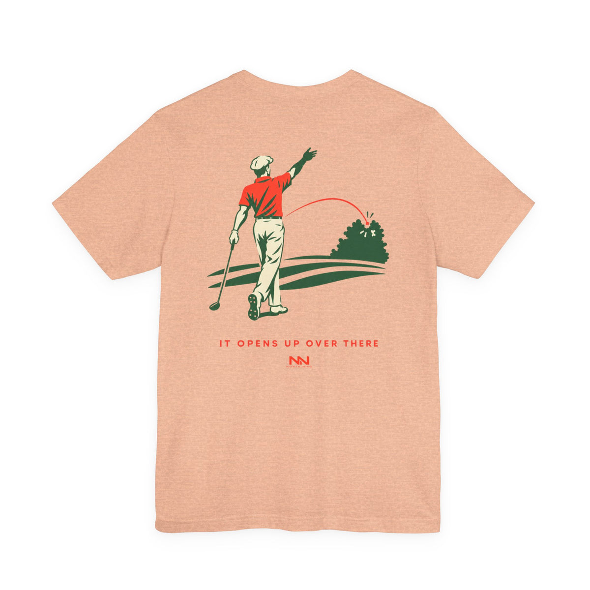 Golf Swing Retro Illustration Tee | Member.Guest. logo front