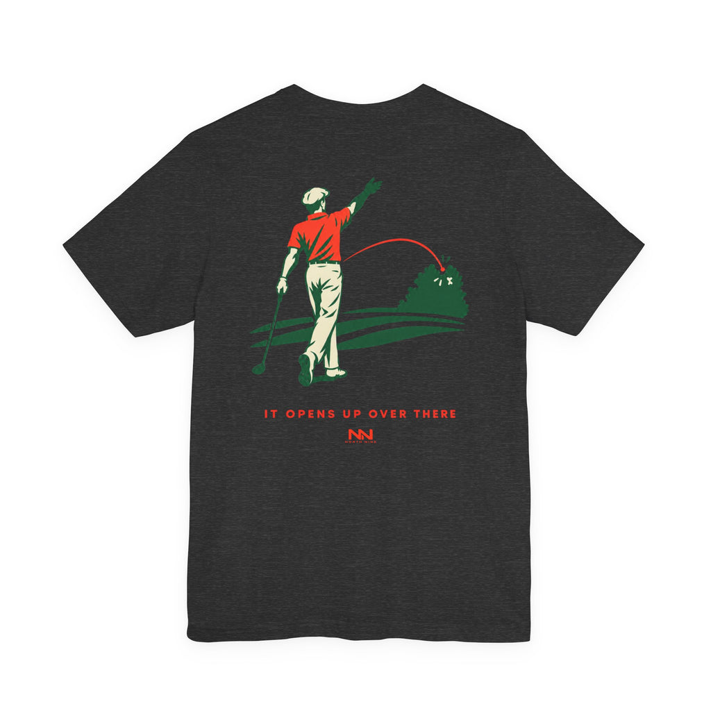Golf Swing Retro Illustration Tee | Member.Guest. logo front