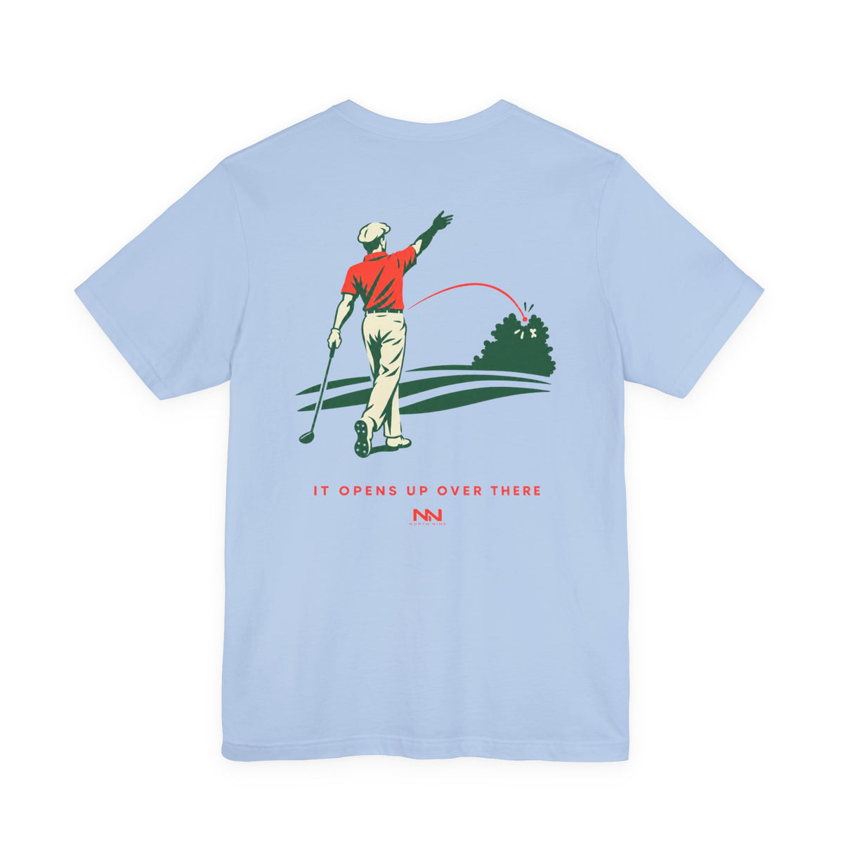 Golf Swing Retro Illustration Tee | Member.Guest. logo front